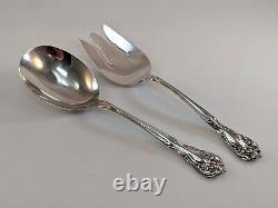 Alvin Chateau Rose Sterling Silver Large Salad Serving Set No Monograms