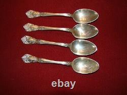 Alvin Chateau Rose Sterling Silver Lot Of 4 Teaspoon No Monogram