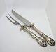 Alvin Chateau Rose Sterling Silver Roast Carving Set 10 Knife