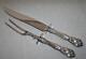 Alvin Chateau Rose Sterling Silver Stainless Large 2 Pc Roast Carving Set #2672