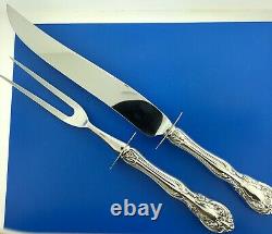Alvin Chateau Rose Vintage Sterling Silver Stainless Blade 2 Piece Carving Set