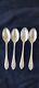 Alvin Evangeline Sterling Silver 7 Dessert/table/soup Spoons E Monogram