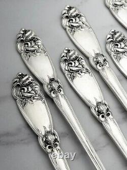 Alvin Fleur de Lis Sterling Silver Seafood Cocktail Forks Set of 6