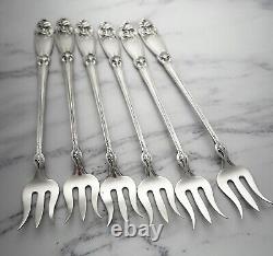 Alvin Fleur de Lis Sterling Silver Seafood Cocktail Forks Set of 6