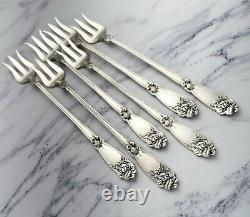 Alvin Fleur de Lis Sterling Silver Seafood Cocktail Forks Set of 6