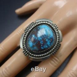 Alvin Joe NAVAJO Sterling Silver HUGE BISBEE TURQUOISE RING size 12.5 Wide Band