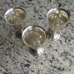 Alvin Lullaby Solid Sterling Silver Goblets Wine Water Cups Set Of 3, S250