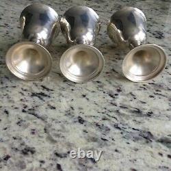 Alvin Lullaby Solid Sterling Silver Goblets Wine Water Cups Set Of 3, S250