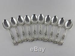 Alvin Majestic Sterling Silver Five 5 O'Clock Spoons Set of 10 No Monograms
