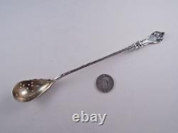 Alvin Majestic Sterling Silver Long Handled Olive Spoon 8 1/4 Rare Form Floral