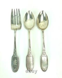 Alvin Marie Antoinette Sterling Silver 3 Pieces Serving Spoon Cold Meat Fork