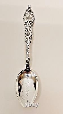 Alvin Mfg Co Sterling Silver Easter Lilly 1900's Teaspoon 23.5 Gr. 5-1/2 Lg ML