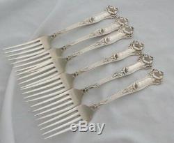 Alvin Morning Glory Sterling Silver Forks 500 Set of Six