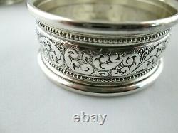 Alvin Napkin Ring in Sterling Silver S17-1 Set of 4 No Monos