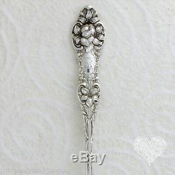 Alvin OLD ORANGE BLOSSOM Vintage Sterling Silver Pierced Bowl Olive Spoon 1-12