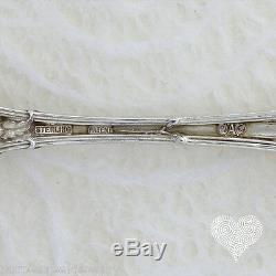 Alvin OLD ORANGE BLOSSOM Vintage Sterling Silver Pierced Bowl Olive Spoon 1-12