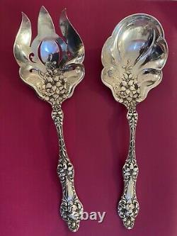 Alvin Old Orange Blossom Sterling Silver Salad Set 9 1/4. No mono