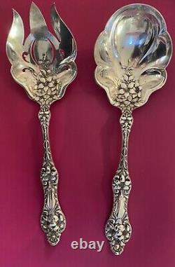 Alvin Old Orange Blossom Sterling Silver Salad Set 9 1/4. No mono