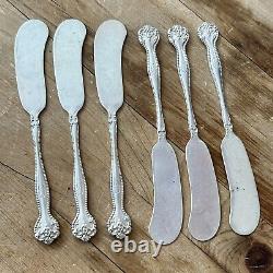 Alvin Raleigh 6 Butter Knife Spreaders Set Sterling Silver Mono D