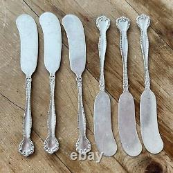 Alvin Raleigh 6 Butter Knife Spreaders Set Sterling Silver Mono D