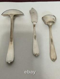 Alvin Sterling 3 pc. Completer Set Della Robbia 1922 Ladle-Knife-Spoon
