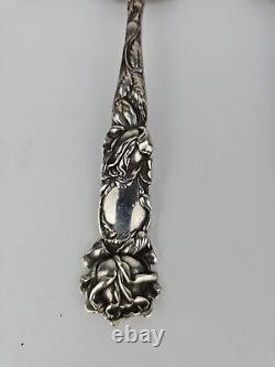 Alvin Sterling Bridal Rose Serving Spoon & Trident Fork