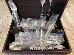Alvin Sterling Chateau Rose sterling flatware set 29 piece set in plastic w box