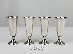 Alvin Sterling Cordial Stems Shot Glasses Set of 4 S247