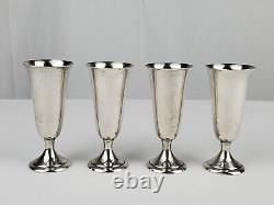 Alvin Sterling Cordial Stems Shot Glasses Set of 4 S247