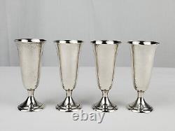 Alvin Sterling Cordial Stems Shot Glasses Set of 4 S247