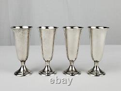 Alvin Sterling Cordial Stems Shot Glasses Set of 4 S247