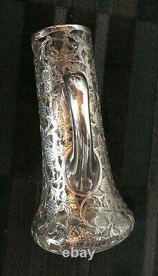 Alvin Sterling Fine Silver Overlay on Crystal Pitcher /Decanter Circa 1900