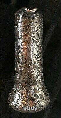 Alvin Sterling Fine Silver Overlay on Crystal Pitcher /Decanter Circa 1900