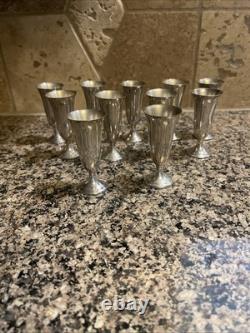 Alvin Sterling Silver 247S Shot Cordials Set Of 11