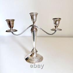 Alvin Sterling Silver 3 Arm Candelabra Candle Holder Weighted S257