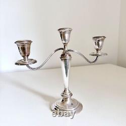 Alvin Sterling Silver 3 Arm Candelabra Candle Holder Weighted S257