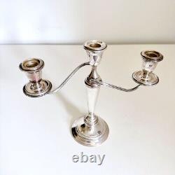 Alvin Sterling Silver 3 Arm Candelabra Candle Holder Weighted S257