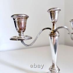 Alvin Sterling Silver 3 Arm Candelabra Candle Holder Weighted S257