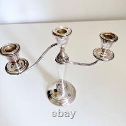 Alvin Sterling Silver 3 Arm Candelabra Candle Holder Weighted S257