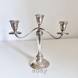 Alvin Sterling Silver 3 Arm Candelabra Candle Holder Weighted S257