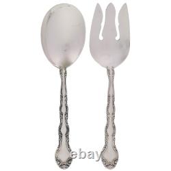 Alvin Sterling Silver 925 Salad Serving Set Fork Spoon French Scroll Vtg 53 171G