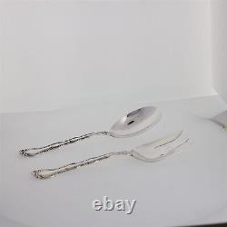 Alvin Sterling Silver 925 Salad Serving Set Fork Spoon French Scroll Vtg 53 171G