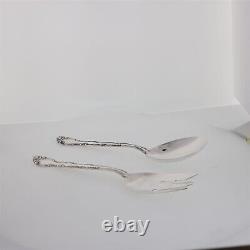 Alvin Sterling Silver 925 Salad Serving Set Fork Spoon French Scroll Vtg 53 171G