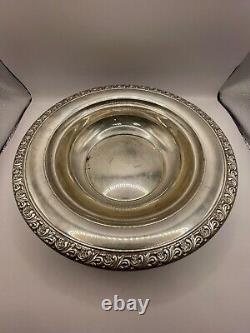 Alvin Sterling Silver 9.5 fruit bowl reticulated & gadrooned rim 8 oz