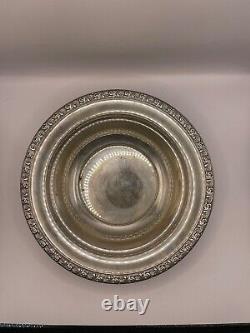 Alvin Sterling Silver 9.5 fruit bowl reticulated & gadrooned rim 8 oz