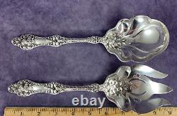 Alvin Sterling Silver 9 Salad Serving Set No Monogram 200g Fork Spoon