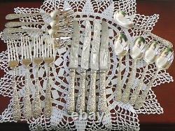 Alvin Sterling Silver Bridal Bouquet 4 Place Settings Forks Knives Spoons Salad