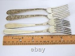 Alvin Sterling Silver Bridal Bouquet 4 Place Settings Forks Knives Spoons Salad