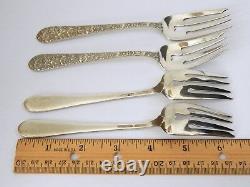 Alvin Sterling Silver Bridal Bouquet 4 Place Settings Forks Knives Spoons Salad