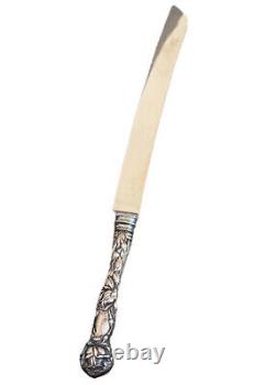 Alvin Sterling Silver Bridal Rose Bread Knife Vintage Floral